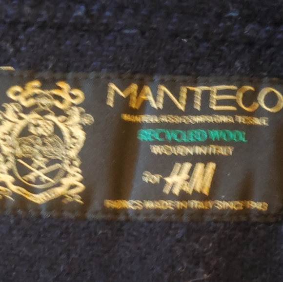 H&M Wool Blend Plaid Fringed Shacket Jacket Manteco Woven In Italy Collection XL - Picture 12 of 12